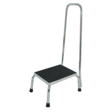 Chevron Step stool with handrail