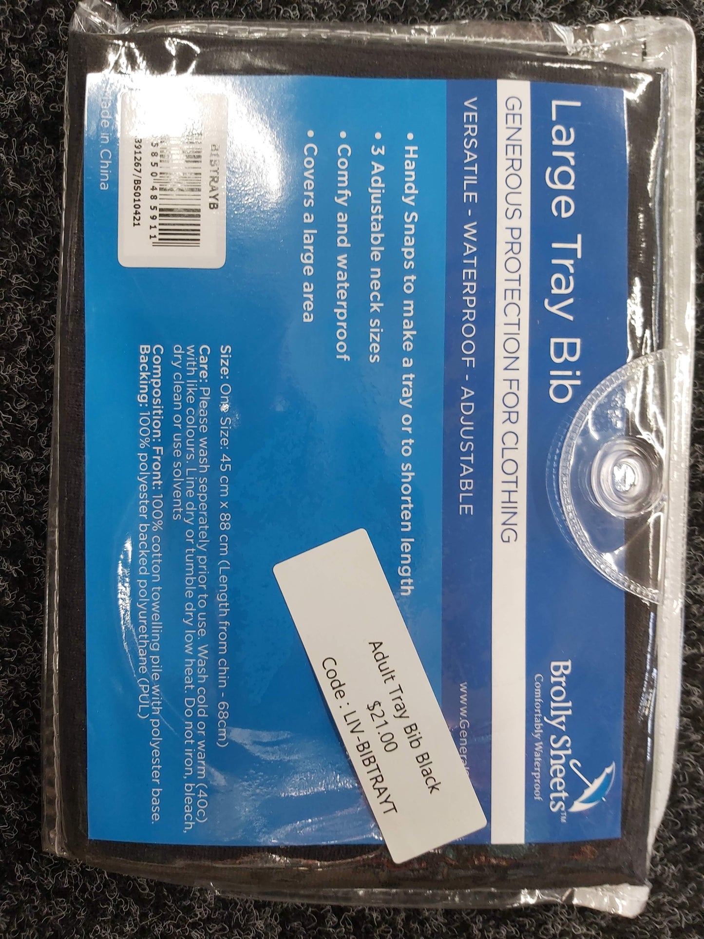 Adult Tray Bibs (LIV-BIBTRAYT)