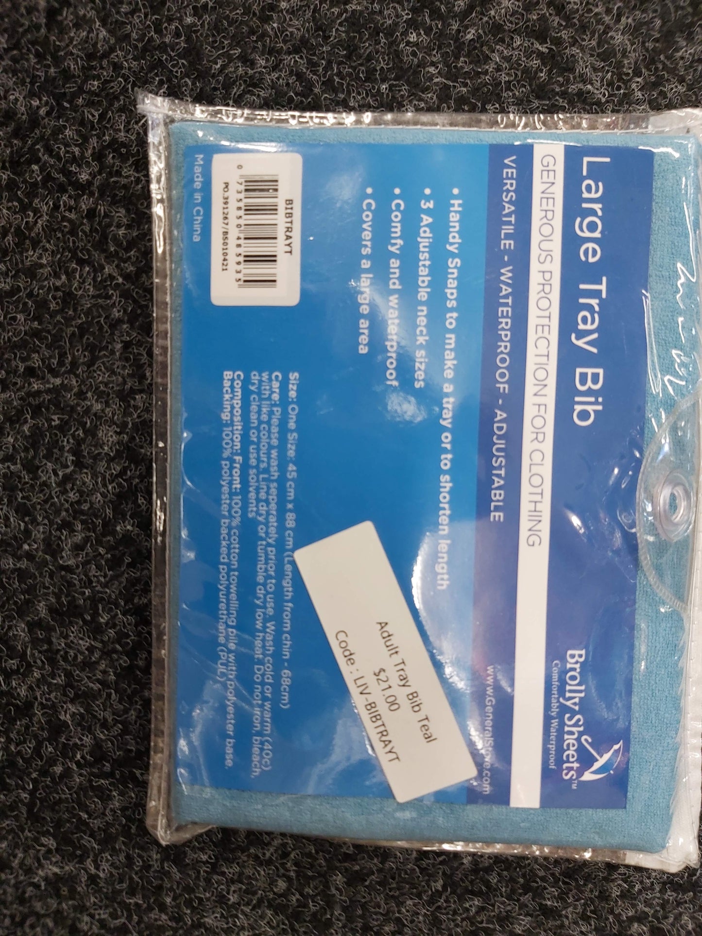 Adult Tray Bibs (LIV-BIBTRAYT)