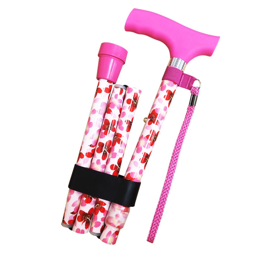 Folding Walking Stick with silicone handle
